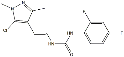 N-[2-(5-chloro-1,3-dimethyl-1H-pyrazol-4-yl)vinyl]-N'-(2,4-difluorophenyl)urea Struktur