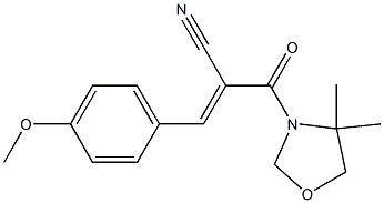 (E)-2-[(4,4-dimethyl-1,3-oxazolan-3-yl)carbonyl]-3-(4-methoxyphenyl)-2-propenenitrile Struktur