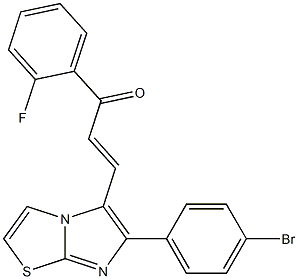 3-[6-(4-bromophenyl)imidazo[2,1-b][1,3]thiazol-5-yl]-1-(2-fluorophenyl)-2-propen-1-one Struktur