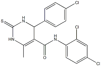 4-(4-chlorophenyl)-N-(2,4-dichlorophenyl)-6-methyl-2-thioxo-1,2,3,4-tetrahydro-5-pyrimidinecarboxamide Struktur