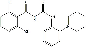 N-(2-chloro-6-fluorobenzoyl)-N'-(2-piperidinophenyl)urea Struktur