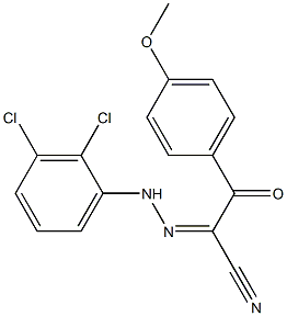 2-[2-(2,3-dichlorophenyl)hydrazono]-3-(4-methoxyphenyl)-3-oxopropanenitrile Struktur