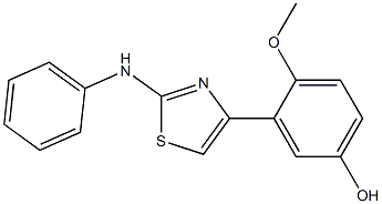 3-(2-anilino-1,3-thiazol-4-yl)-4-methoxybenzenol Struktur