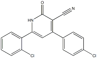 6-(2-chlorophenyl)-4-(4-chlorophenyl)-2-oxo-1,2-dihydro-3-pyridinecarbonitrile Struktur