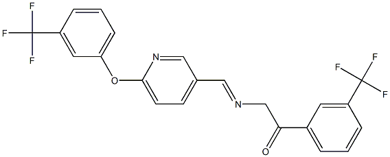 2-[({6-[3-(trifluoromethyl)phenoxy]-3-pyridinyl}methylene)amino]-1-[3-(trifluoromethyl)phenyl]-1-ethanone Struktur