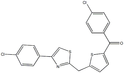 (4-chlorophenyl)(5-{[4-(4-chlorophenyl)-1,3-thiazol-2-yl]methyl}-2-thienyl)methanone Struktur