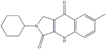 2-cyclohexyl-7-methyl-2,3,4,9-tetrahydro-1H-pyrrolo[3,4-b]quinoline-3,9-dione Struktur