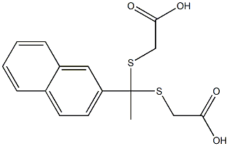 2-{[1-[(carboxymethyl)thio]-1-(2-naphthyl)ethyl]thio}acetic acid Struktur