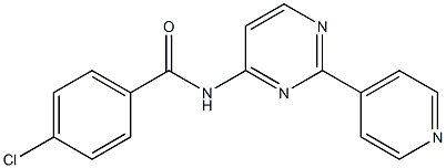 4-chloro-N-[2-(4-pyridinyl)-4-pyrimidinyl]benzenecarboxamide Struktur