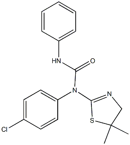 N-(4-chlorophenyl)-N-(5,5-dimethyl-4,5-dihydro-1,3-thiazol-2-yl)-N'-phenylurea Struktur