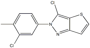 3-chloro-2-(3-chloro-4-methylphenyl)-2H-thieno[3,2-c]pyrazole Struktur