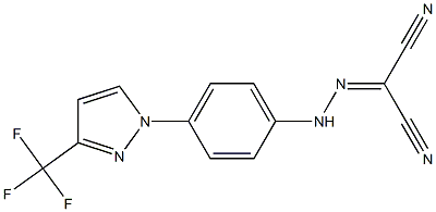 2-(2-{4-[3-(trifluoromethyl)-1H-pyrazol-1-yl]phenyl}hydrazono)malononitrile Struktur