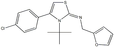 N-[3-(tert-butyl)-4-(4-chlorophenyl)-1,3-thiazol-2(3H)-yliden](2-furyl)methanamine Struktur