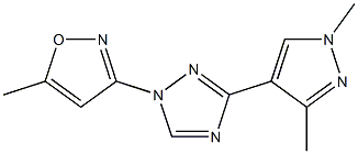 3-[3-(1,3-dimethyl-1H-pyrazol-4-yl)-1H-1,2,4-triazol-1-yl]-5-methylisoxazole Struktur