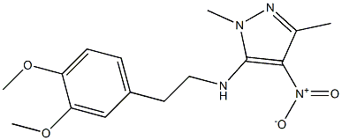 N5-(3,4-dimethoxyphenethyl)-1,3-dimethyl-4-nitro-1H-pyrazol-5-amine Struktur