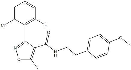 N4-(4-methoxyphenethyl)-3-(2-chloro-6-fluorophenyl)-5-methyl-4-isoxazolecarboxamide Struktur