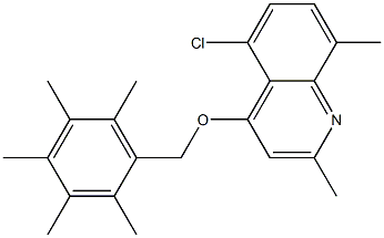 5-chloro-2,8-dimethyl-4-[(2,3,4,5,6-pentamethylbenzyl)oxy]quinoline Struktur