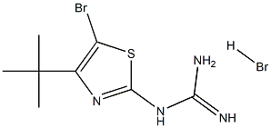 N-[5-bromo-4-(tert-butyl)-1,3-thiazol-2-yl]guanidine hydrobromide Struktur