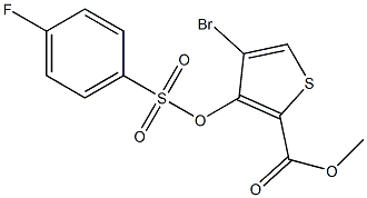 methyl 4-bromo-3-{[(4-fluorophenyl)sulfonyl]oxy}thiophene-2-carboxylate Struktur