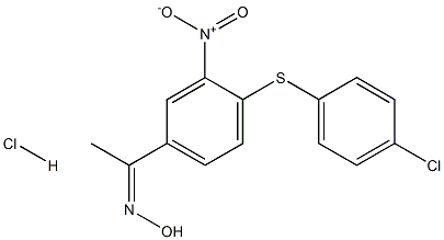 1-{4-[(4-chlorophenyl)thio]-3-nitrophenyl}ethan-1-one oxime hydrochloride Struktur