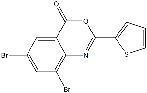 6,8-dibromo-2-(2-thienyl)-4H-3,1-benzoxazin-4-one Struktur