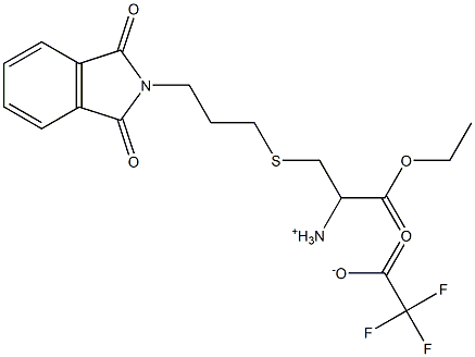 3-{[3-(1,3-dioxo-1,3-dihydro-2H-isoindol-2-yl)propyl]sulfanyl}-1-ethoxy-1-oxo-2-propanaminium 2,2,2-trifluoroacetate Struktur