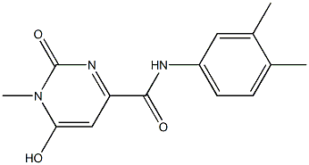 N-(3,4-dimethylphenyl)-6-hydroxy-1-methyl-2-oxo-1,2-dihydro-4-pyrimidinecarboxamide Struktur