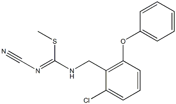 1-chloro-2-({[(cyanoimino)(methylthio)methyl]amino}methyl)-3-phenoxybenzene Struktur