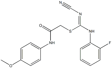 1-[((cyanoimino){[2-(4-methoxyanilino)-2-oxoethyl]sulfanyl}methyl)amino]-2-fluorobenzene Struktur