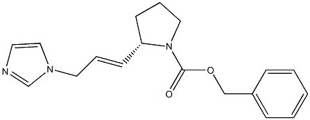 benzyl (2S)-2-[(E)-3-(1H-imidazol-1-yl)-1-propenyl]tetrahydro-1H-pyrrole-1-carboxylate Struktur