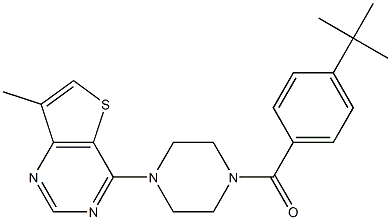 [4-(tert-butyl)phenyl][4-(7-methylthieno[3,2-d]pyrimidin-4-yl)piperazino]methanone Struktur