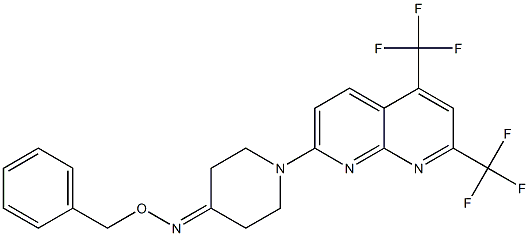 1-[5,7-bis(trifluoromethyl)[1,8]naphthyridin-2-yl]tetrahydro-4(1H)-pyridinone O-benzyloxime Struktur