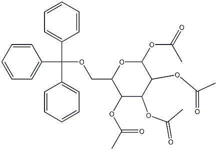 2,3,5-tri(acetyloxy)-6-[(trityloxy)methyl]tetrahydro-2H-pyran-4-yl acetate Struktur