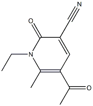 5-acetyl-1-ethyl-6-methyl-2-oxo-1,2-dihydro-3-pyridinecarbonitrile Struktur