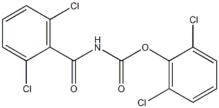 2,6-dichlorophenyl N-(2,6-dichlorobenzoyl)carbamate Struktur