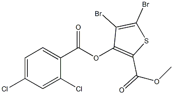 methyl 4,5-dibromo-3-[(2,4-dichlorobenzoyl)oxy]thiophene-2-carboxylate Struktur