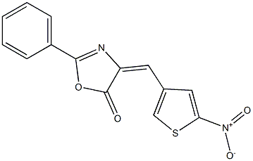 4-[(5-nitro-3-thienyl)methylidene]-2-phenyl-4,5-dihydro-1,3-oxazol-5-one Struktur