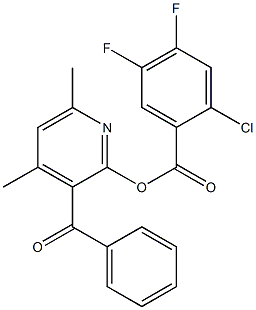 3-benzoyl-4,6-dimethyl-2-pyridinyl 2-chloro-4,5-difluorobenzenecarboxylate Struktur