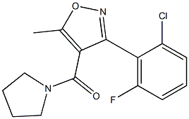 [3-(2-chloro-6-fluorophenyl)-5-methyl-4-isoxazolyl](1-pyrrolidinyl)methanone Struktur