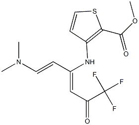 methyl 3-({(Z)-1-[(E)-2-(dimethylamino)ethenyl]-4,4,4-trifluoro-3-oxo-1-butenyl}amino)-2-thiophenecarboxylate Struktur