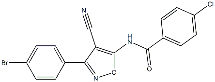 N-[3-(4-bromophenyl)-4-cyano-5-isoxazolyl]-4-chlorobenzenecarboxamide Struktur