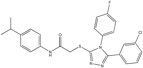 2-{[5-(3-chlorophenyl)-4-(4-fluorophenyl)-4H-1,2,4-triazol-3-yl]sulfanyl}-N-(4-isopropylphenyl)acetamide Struktur