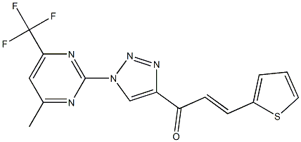 1-{1-[4-methyl-6-(trifluoromethyl)-2-pyrimidinyl]-1H-1,2,3-triazol-4-yl}-3-(2-thienyl)-2-propen-1-one Struktur