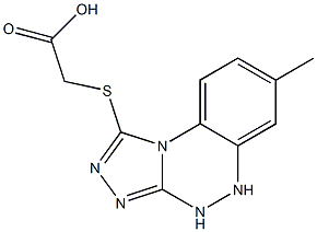 2-[(7-methyl-4,5-dihydrobenzo[e][1,2,4]triazolo[3,4-c][1,2,4]triazin-1-yl)thio]acetic acid Struktur