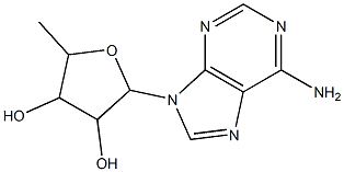 2-(6-amino-9H-purin-9-yl)-5-methyltetrahydrofuran-3,4-diol Struktur