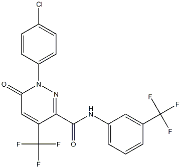 1-(4-chlorophenyl)-6-oxo-4-(trifluoromethyl)-N-[3-(trifluoromethyl)phenyl]-1,6-dihydro-3-pyridazinecarboxamide Struktur