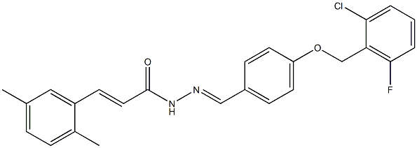 (E)-N'-((E)-{4-[(2-chloro-6-fluorobenzyl)oxy]phenyl}methylidene)-3-(2,5-dimethylphenyl)-2-propenohydrazide Struktur