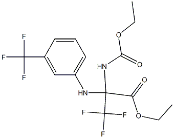 ethyl 2-[(ethoxycarbonyl)amino]-3,3,3-trifluoro-2-[3-(trifluoromethyl)anilino]propanoate Struktur