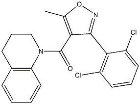 [3-(2,6-dichlorophenyl)-5-methylisoxazol-4-yl](1,2,3,4-tetrahydroquinolin-1-yl)methanone Struktur