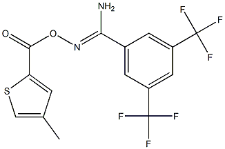 O1-[(4-methyl-2-thienyl)carbonyl]-3,5-di(trifluoromethyl)benzene-1-carbohydroximamide Struktur